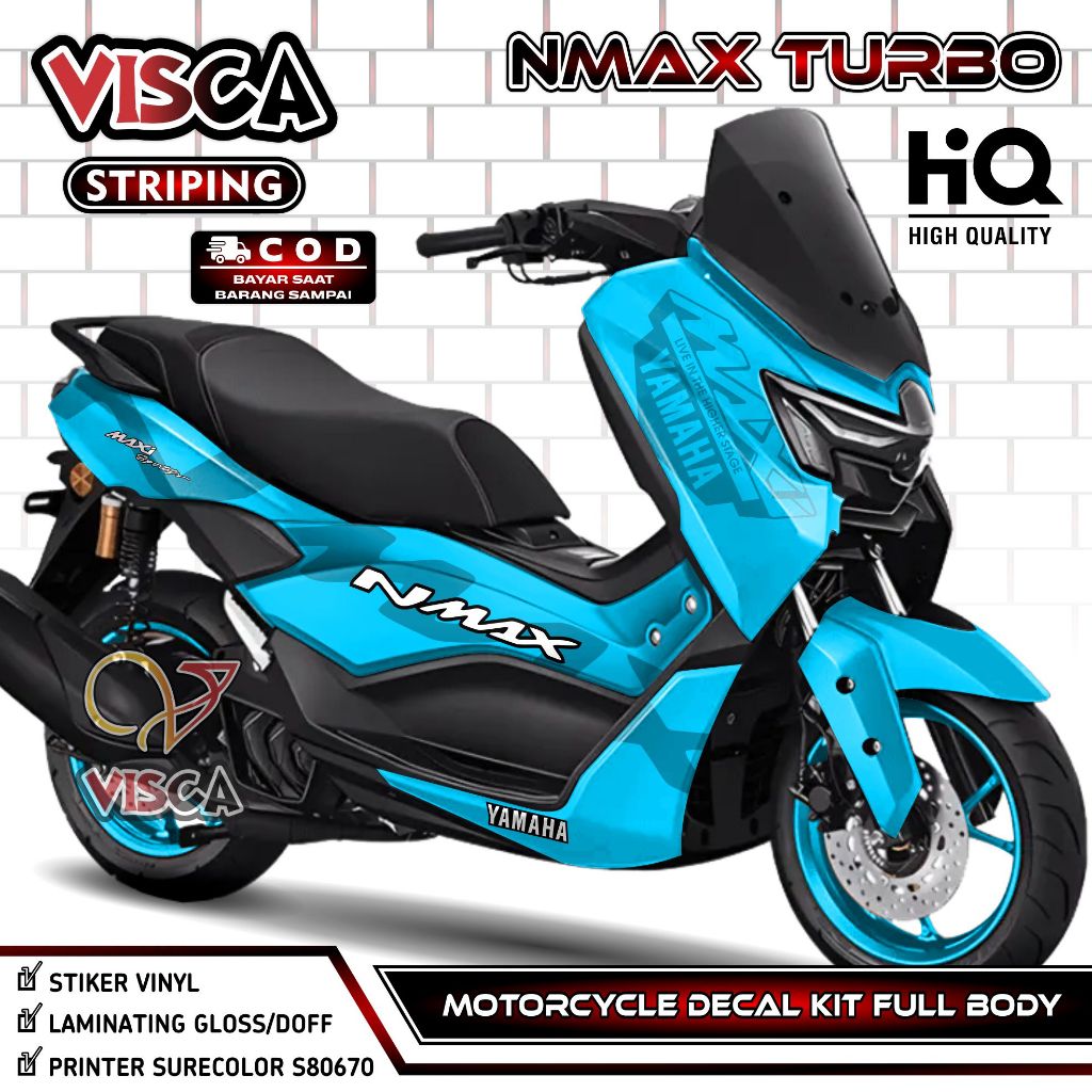 Decal NMAX Turbo Full Body - Stiker Motor NMAX Neo Fullbody - Dekal Sticker NMAX New 2024 - Striping