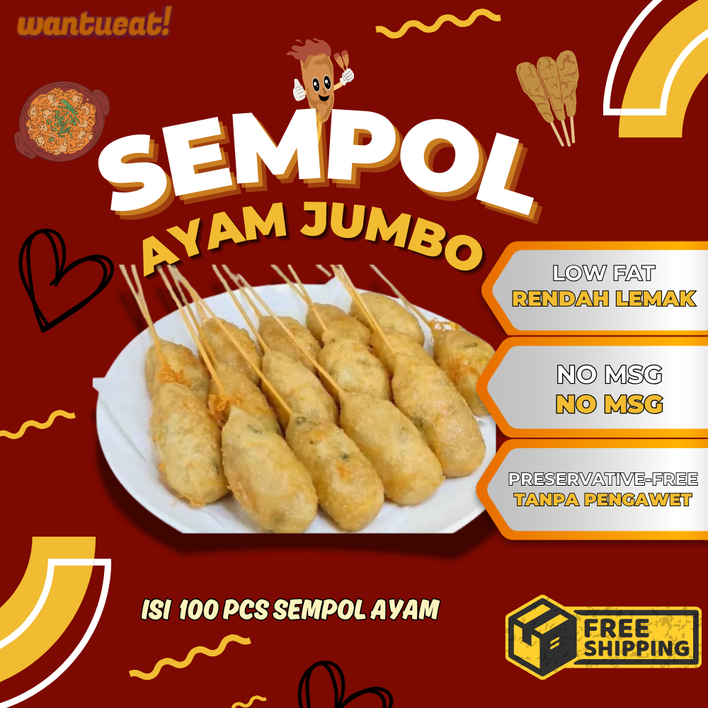 

Sempol Ayam Isi Jumbo100 Tusuk / Cemilan Sempol Ayam / Tidak Mengandung Bahan Pengawet / Cemilan Kekinian