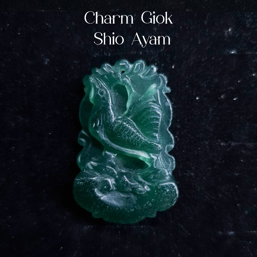Charm Giok Shio Ayam Dinasti Qing - FOTO BARANG ASLI