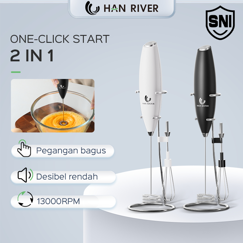 HAN RIVER MIXER HRDDQ07 Pengocok Susu Milk Frother -hitam/putih