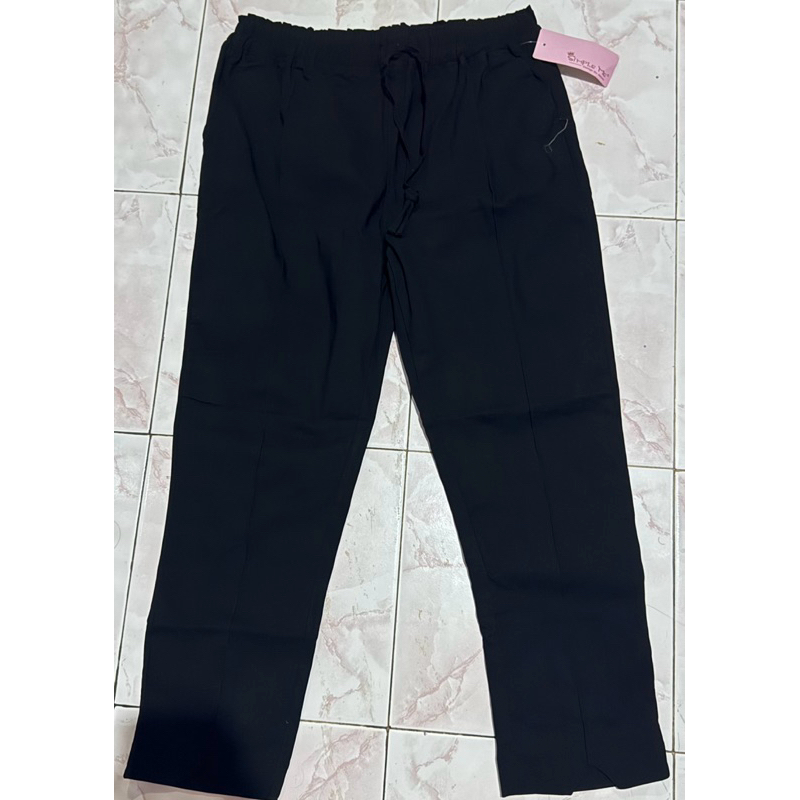 Celana Jumbo Simple me, Celana Chinos Simple me, Celana Panjang Hitam Wanita