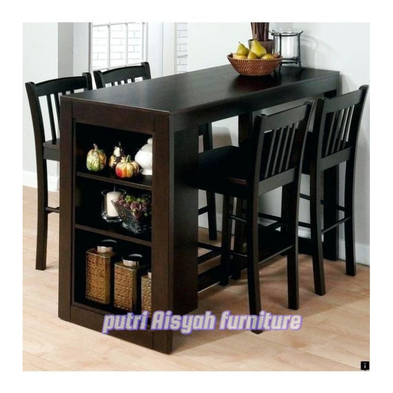SET MEJA MAKAN MINI BAR KURSI 4