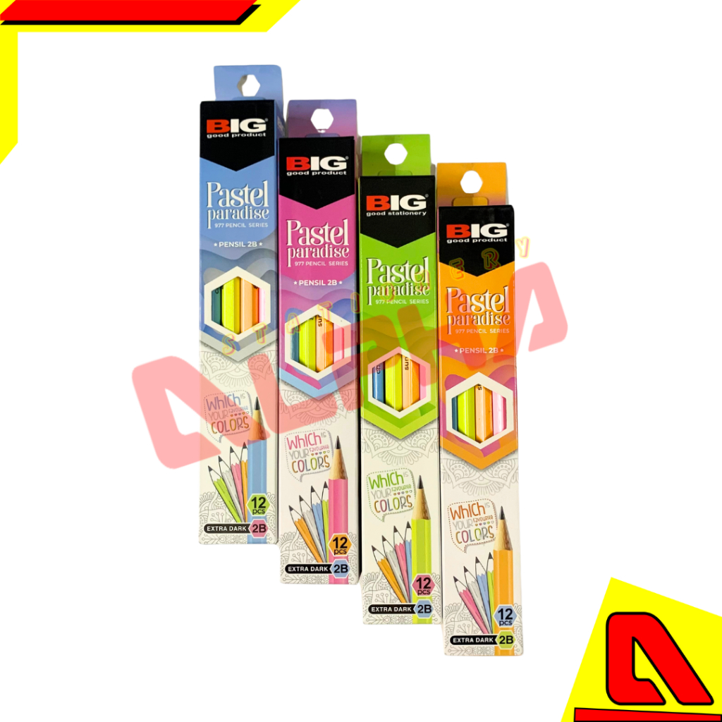 

PENSIL BIG 2B PASTEL PARADISE 977 BIG WARNA ELEGANT GRAPHITE PENCIL EXTRA
