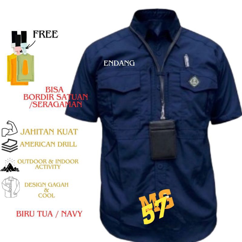 Baju kemeja tactical pdl pdh lengan pendek free bordir nama