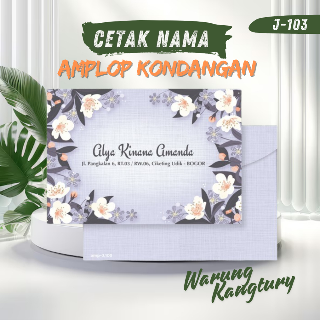 

Amplop kondangan atau angpau sumbang Custom nama dan alamat seri J-103
