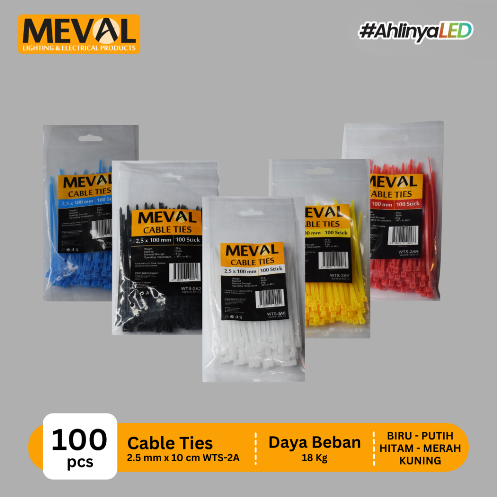 

MEVAL Kabel Ties 2,5mm Cable Ties - 10cm