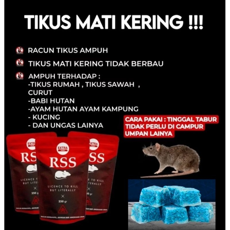 Racun Tikus RSS Tikus Mati Kering  , Racun Tikus Mati Kering