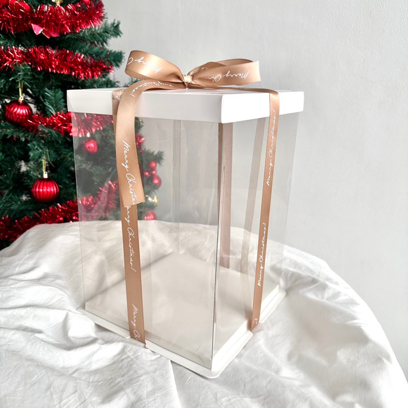 

Christmas Box / Kotak kado transparan / Box mika transparan / Box Kue Mika / Box Kue Tart mika / Box kue mika