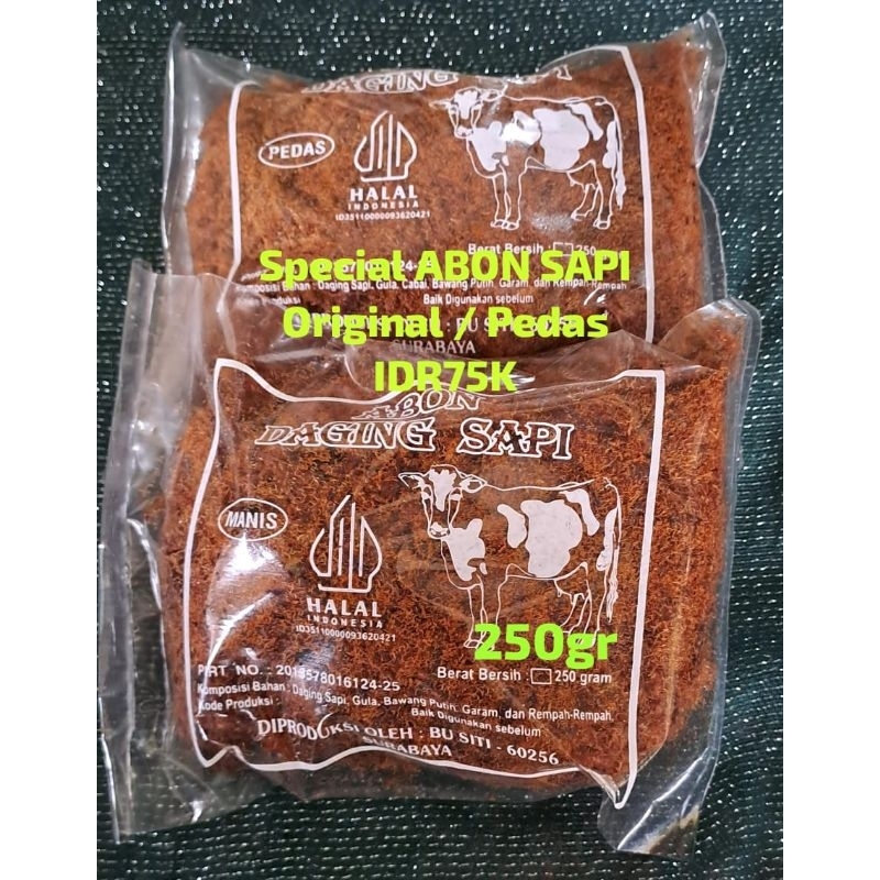 

SPESIAL ABON SAPI ORIGINAL TIAP HARI FRESH Kemasan 250 gr min 2 Pack