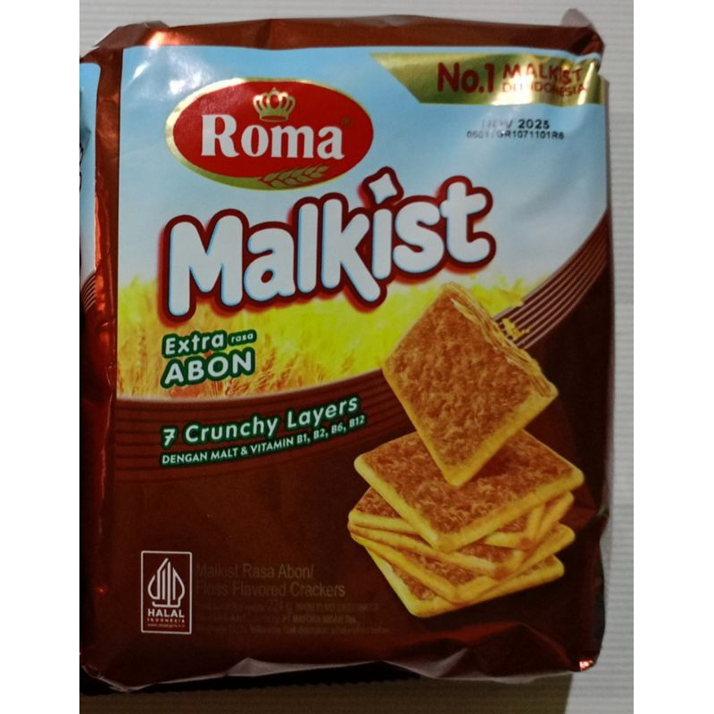 

(INSTANT & SAMEDAY) ROMA Malkist Extra Abon Crunchy Layers 224 Gram