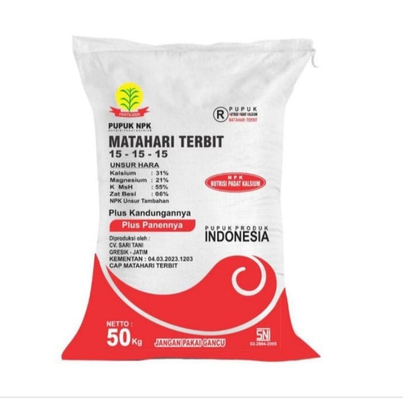 Pupuk Phoska Npk 15 15 15 non subsidi Sari Tani Gresik pupuk pertanian/perkebunan kemasan 50 kg