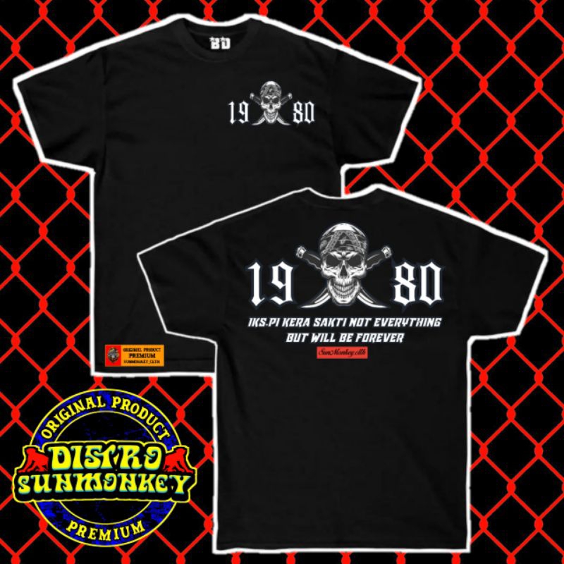 Distro Sunmonkey Kaos Hitam 1980