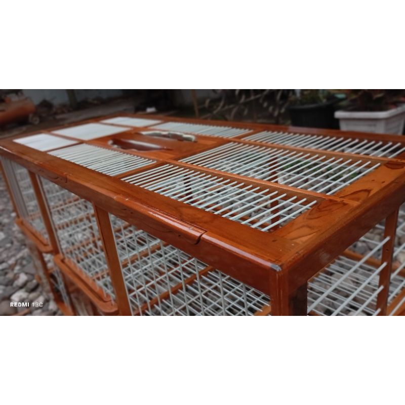 DONDANG MERPATI 6 Pintu / 3 Pasang Fiber, Kayu Jati (GLOSSY)