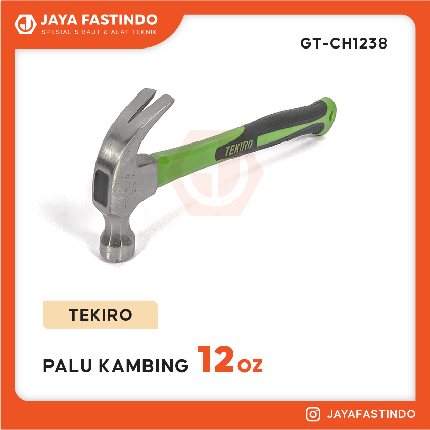 PALU KAMBING TEKIRO 12OZ / CLAW HAMMER TEKIRO 12OZ GAGANG KARET