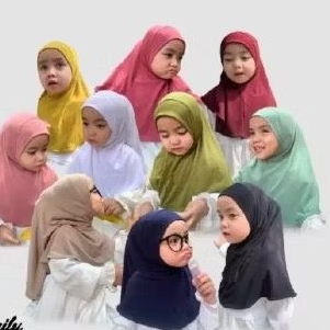 official hijab malay dagu anak 1-10tahun// jilbab anak dagu malaysia jersey//bergo dagu malay anak