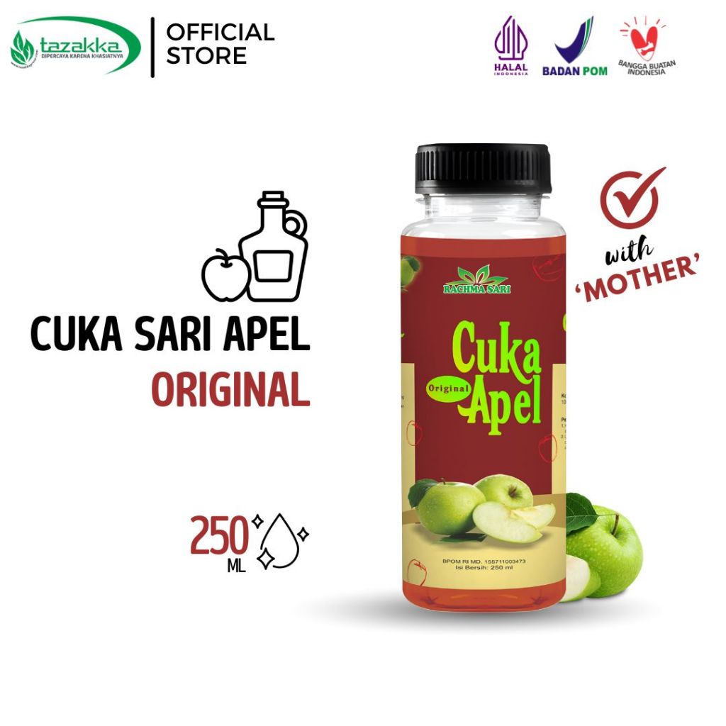 

SARI CUKA Apel Organik Original Untuk Kesehatan Konsumsi 250ml 500ml Apple Cider Vinegar With Mothe