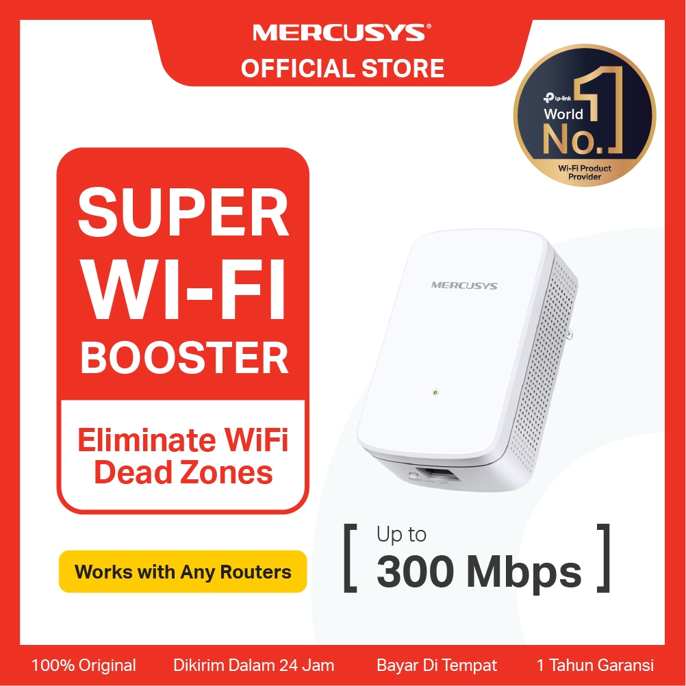 TP-Link | Mercusys ME10 N300 WiFi Extender Penguat Sinya Repeater 300Mbps Wireless Mesh Access Point