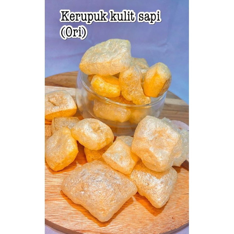 

KERUPUK KULIT SAPI ORIGINAL & BALADO KEMASAN 200 GRAM