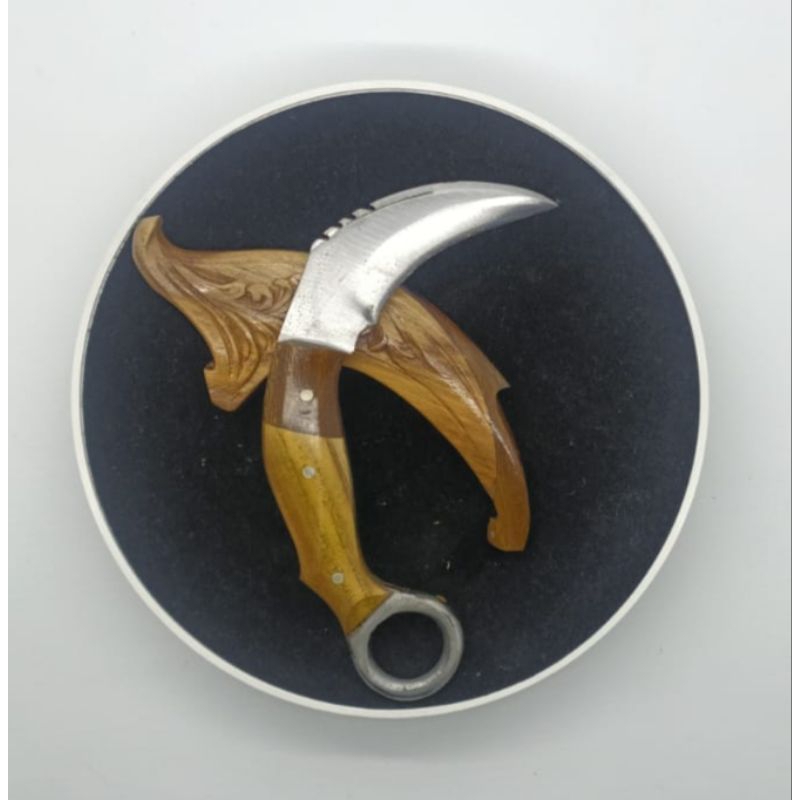 pisau k3rambit baja fulltang ukir batik