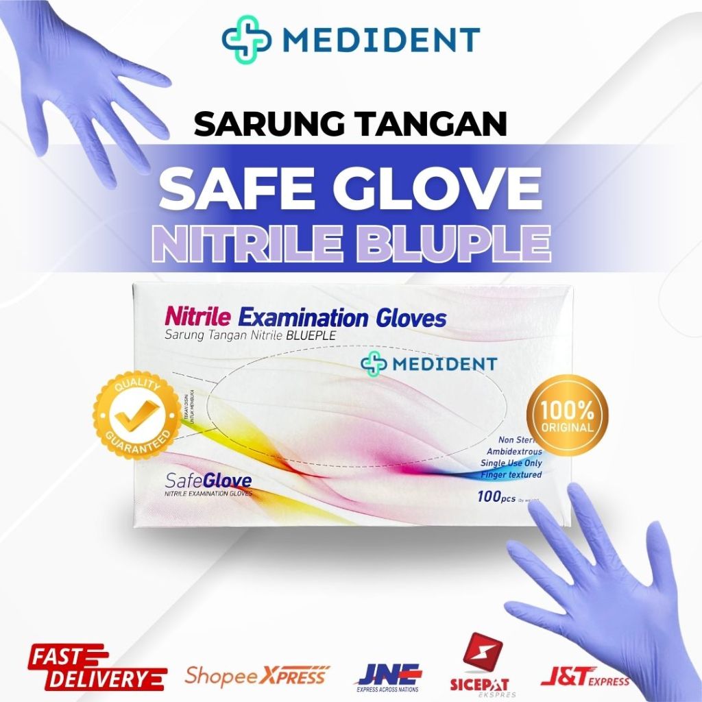Sarung Tangan Nitrile Safe Glove Bluple / Sarung Tangan Nitrile Examination Glove Safe Glove Bluple