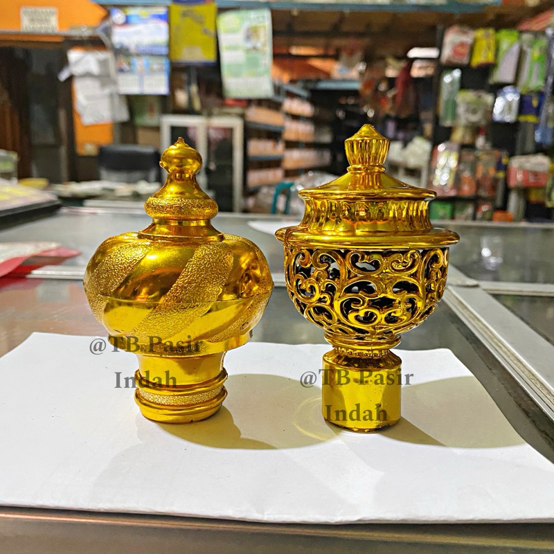 TUTUP UJUNG GORDEN TUTUP TONGKAT GORDEN TUTUP TIRAI GORDEN GOLD MEWAH UKIR DAN POLOS