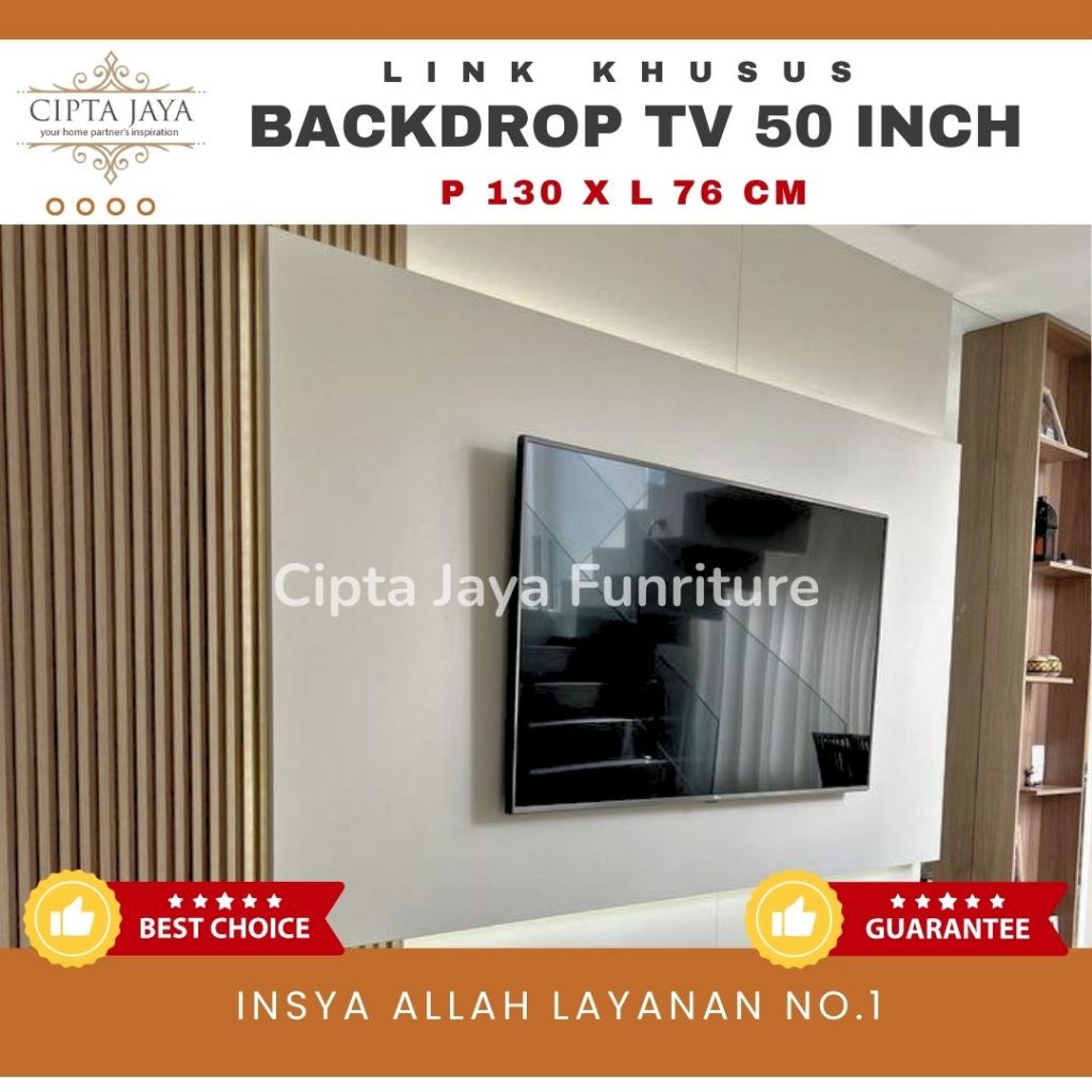 Cipta Jaya - Backdrop tv buffet bufet rak Tempat Tatakan Tv Digital 50 inc atau panjang 130 cm lebar