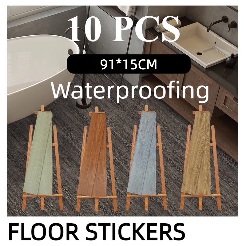 [COD] 10PCS Pvc Lantai - Wallpaper Lantai / Sticker Lantai Kayu Premium Tebal 2 Mm Lantai Vinyl/Stik