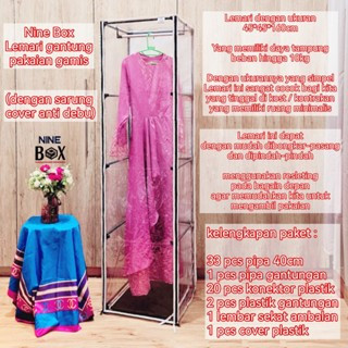 NINE BOX LEMARI GANTUNG GAMIS/LEMARI BAJU/RAK GANTUNG GAMIS/LEMARI PAKAIAN/LEMARI BAJU ANTI DEBU