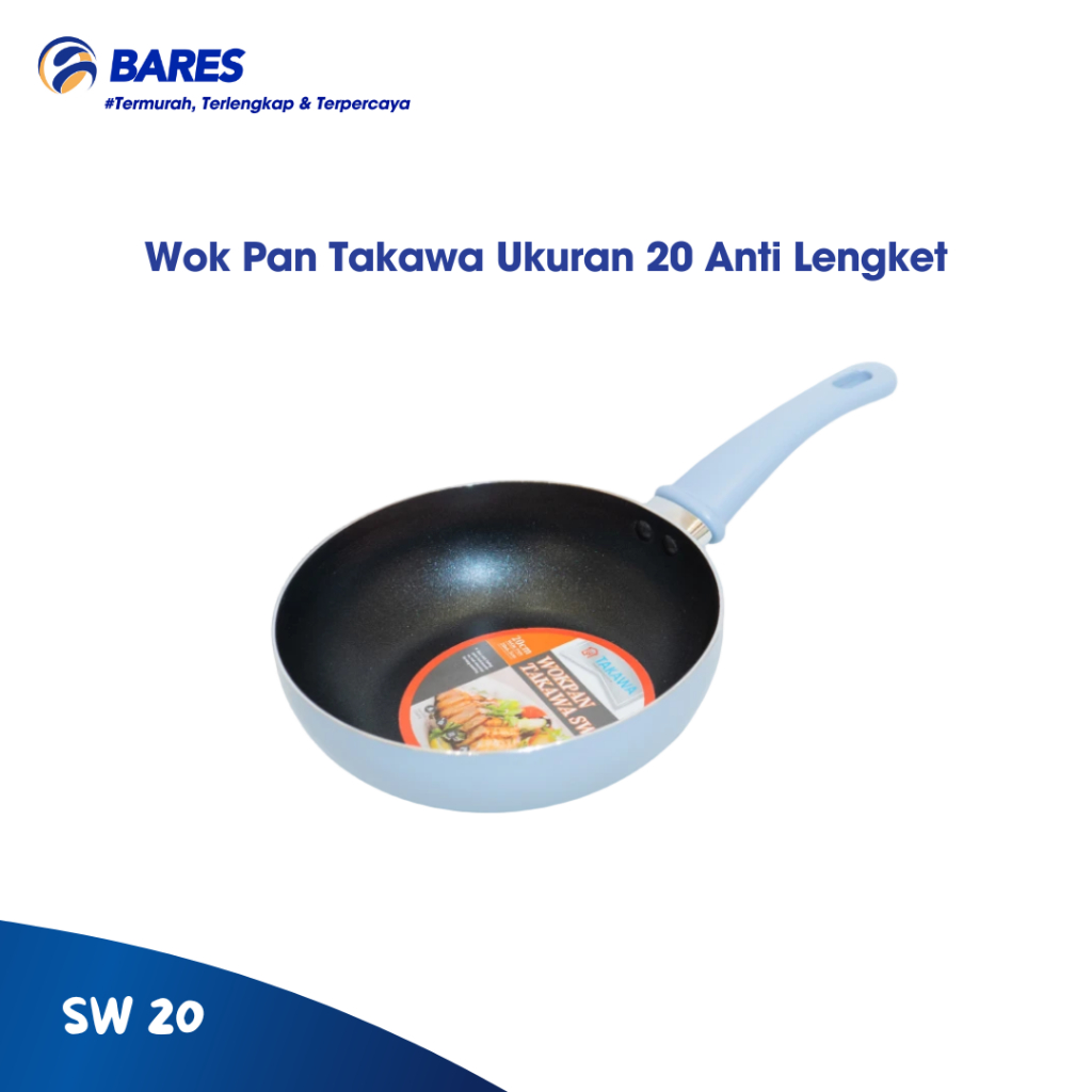 Wok Pan Takawa SW 20 Anti Lengket/ Wok Pan Anti Lengket Serbaguna/Panci Wokpan Teflon Anti Lengket