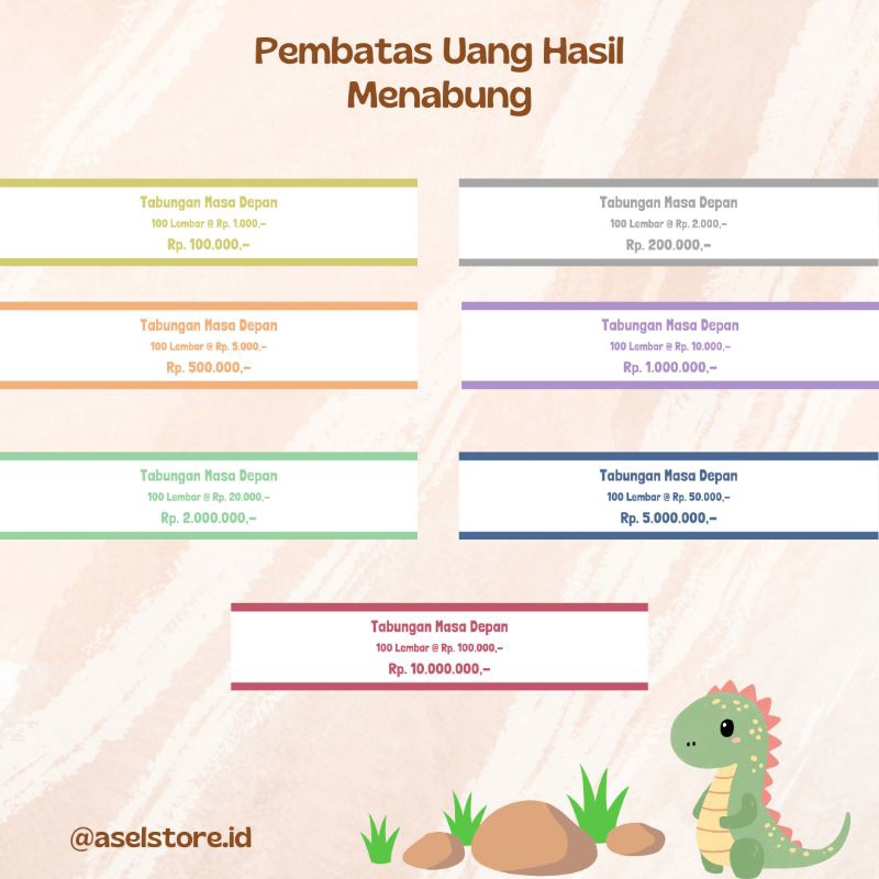 

Pembatas Uang Hasil Nabung By Aselstore.id