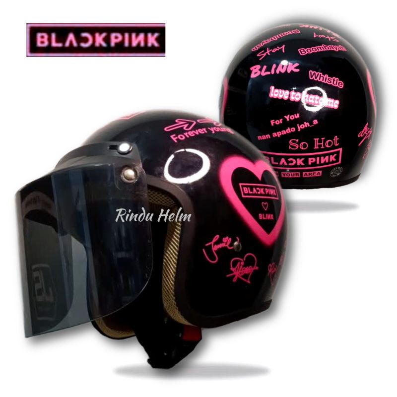 Helm Wanita Hijab Black pink