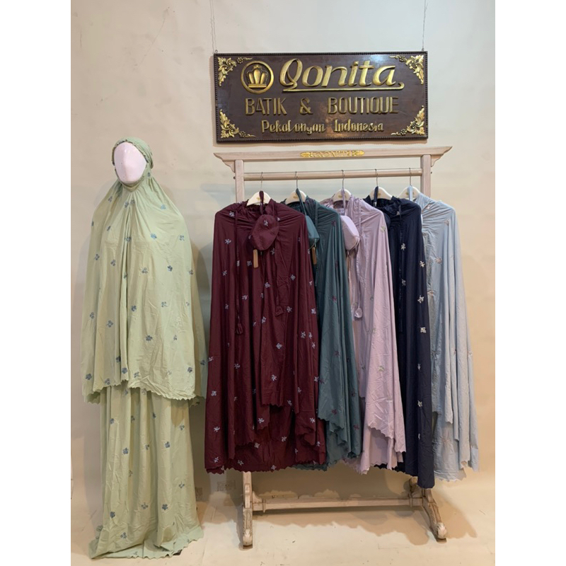 Qonita | Mukena Traveling Bordir DG LC | Mukena Traveling Premium | Mukena Bordir Premium