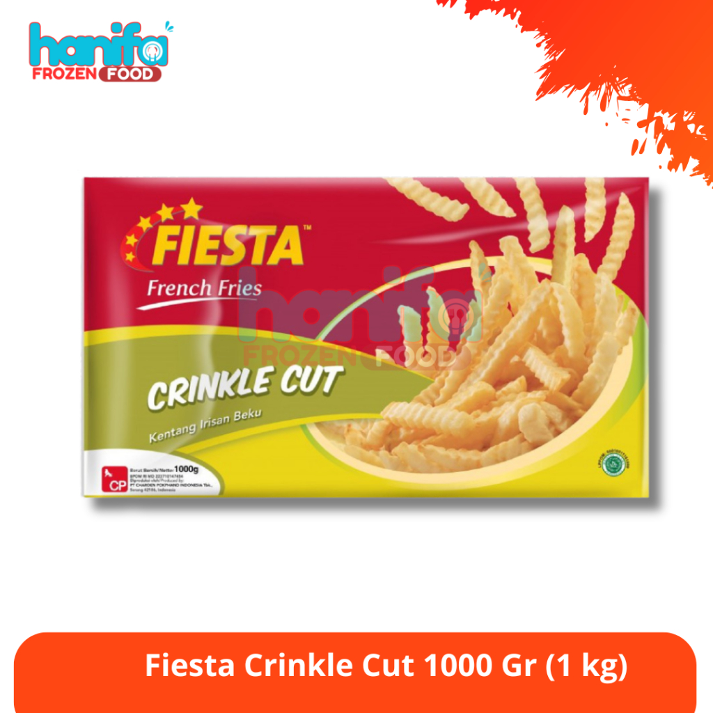 

Kentang Goreng French Fries Fiesta Crinkle Cut 1 Kg Potongan bergelombang