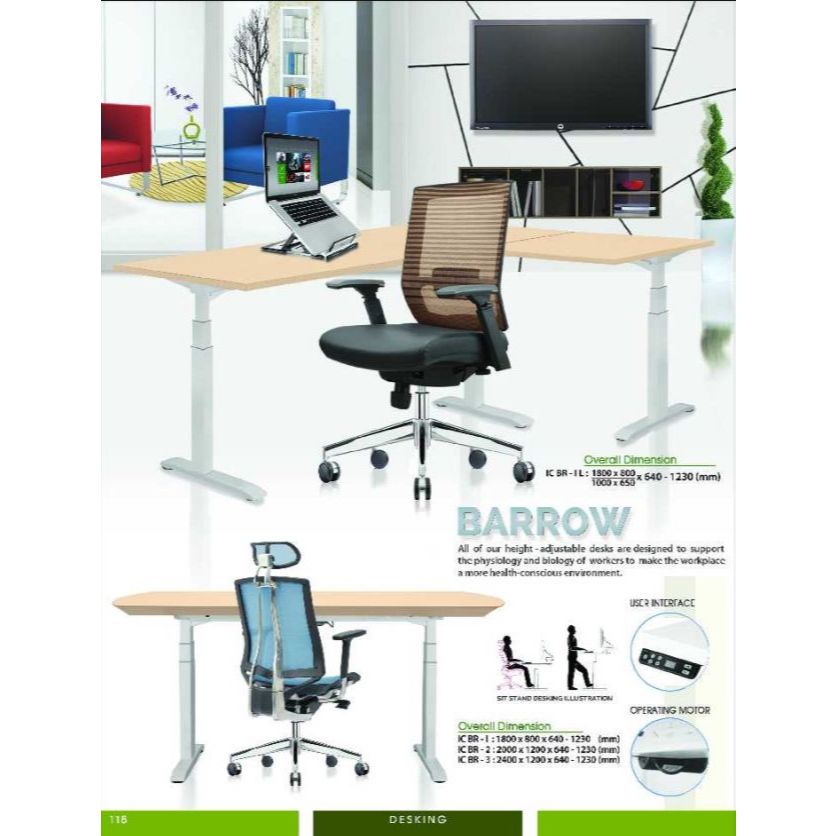 Meja Kantor Ichiko BARROW IC BR - 1 L BR - 1 BR - 2 BR - 3