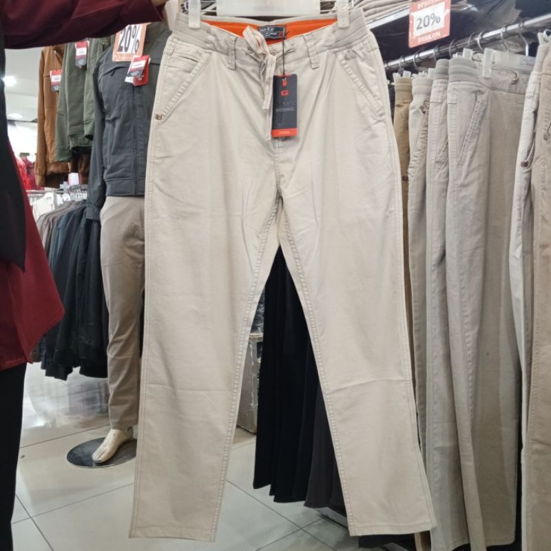 Gazr Chino Celana Panjang Tali  Rib Saku Belakang Prepet