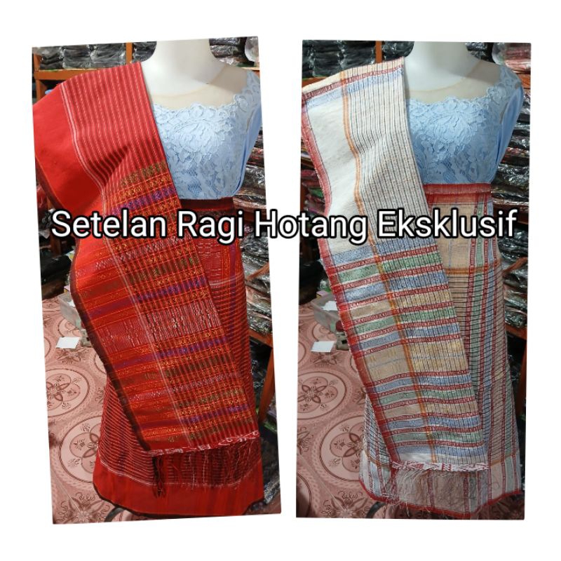 RAGI HOTANG EKSKLUSIF SARUNG SELENDANG SONGKET BATAK MERAH PUTIH