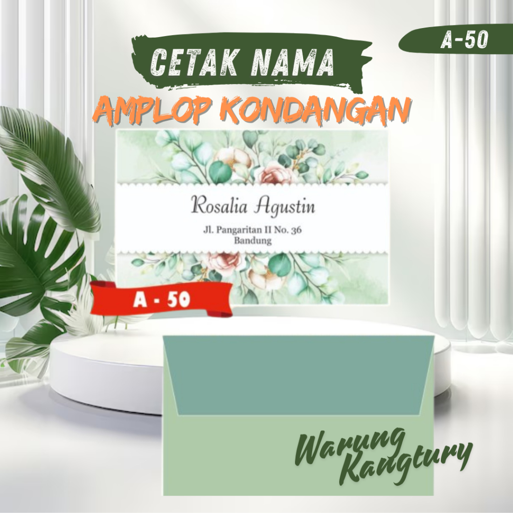 

Amplop kondangan/angpau sumbang custom nama dan alamat motif falah seri A-50