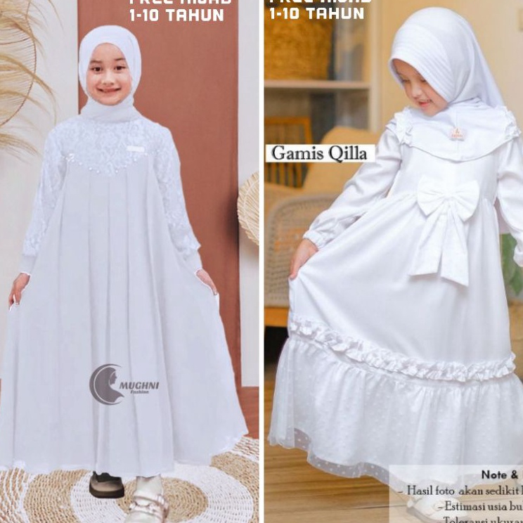 AMAN INARA Gamis Anak Putih 113 Tahun Gamis Anak Perempuan Manasik Anak Tk Baju Gamis Anak Putih