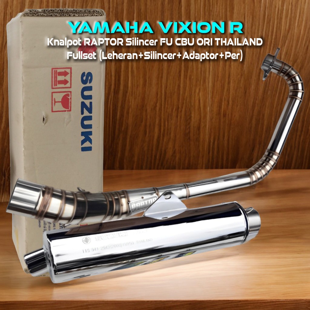 RAPTOR Knalpot Racing Yamaha Vixion R - Original dan Silincer FU CBU Ori Thailand