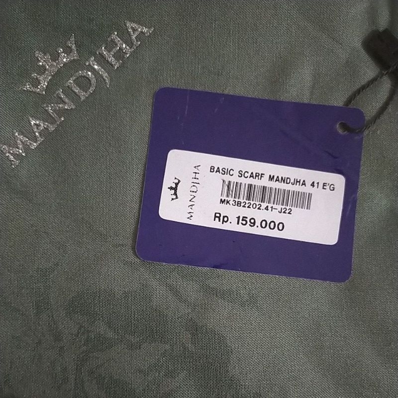 MANDJHA POLOS IVAN GUNAWAN FASHION ORIGINAL SCARF HIJAU SAGE KODE 41 HIJAB,READY BANYAK WARNA LAINNY