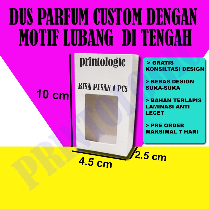

Cetak Dus Parfum/Packaging Custom Design Dengan Lubang Ditengah