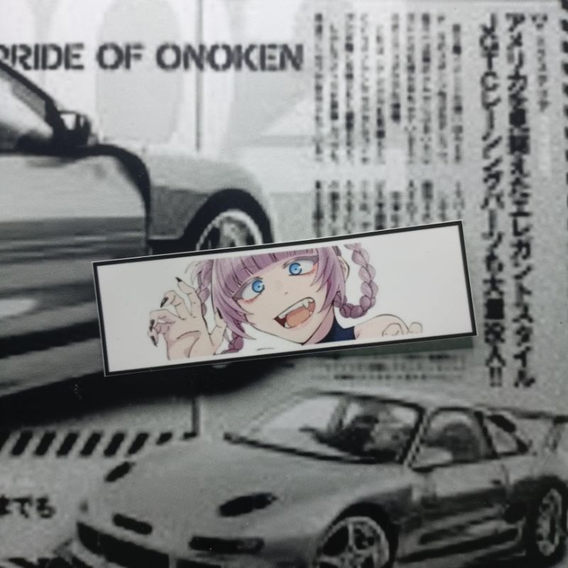sticker jdm car waifu