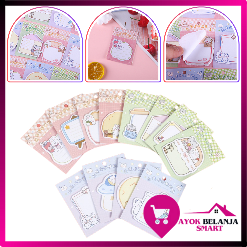 

ABS Sticky Note Karakter Kartun Lucu Isi 20 Lembar Tempelan Kertas Catatan Memo Note Karakter Animal Mini Book Karakter Hewan Lucu 20 Sheets Memo Pad DIY Scrapbook Decorating Stationery