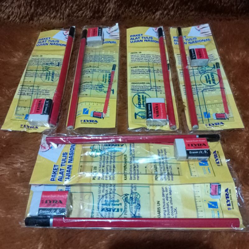 

pensil 2B lyra - paket isi 3 set pensil penghapus penggaris