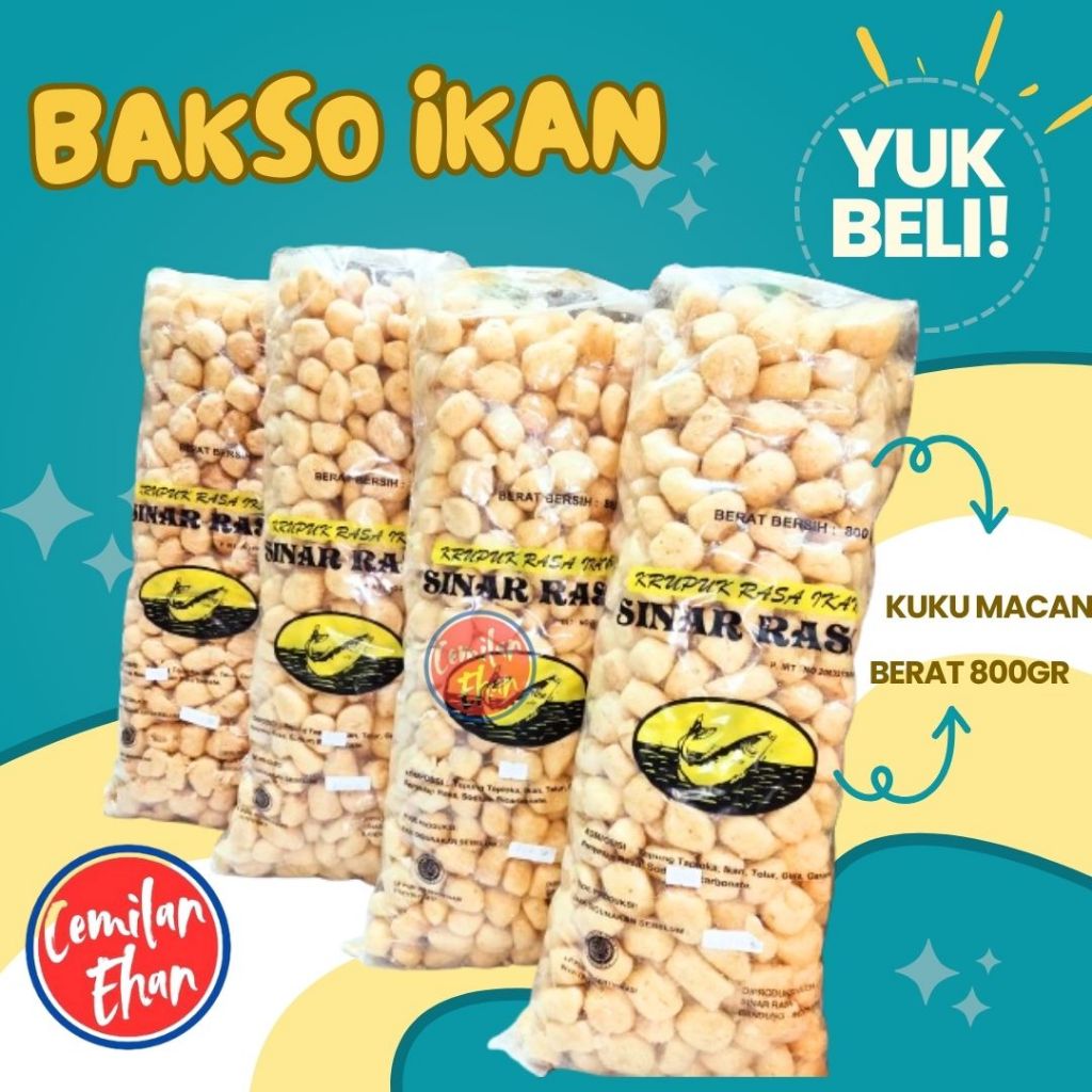 

1 Ball Kerupuk Bakso Ikan Tenggiri Kerupuk Kuku Macan isi 800 gram