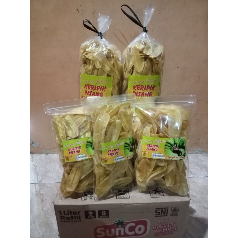 

keripik kripik pisang SUMBER REJEKI rasa original