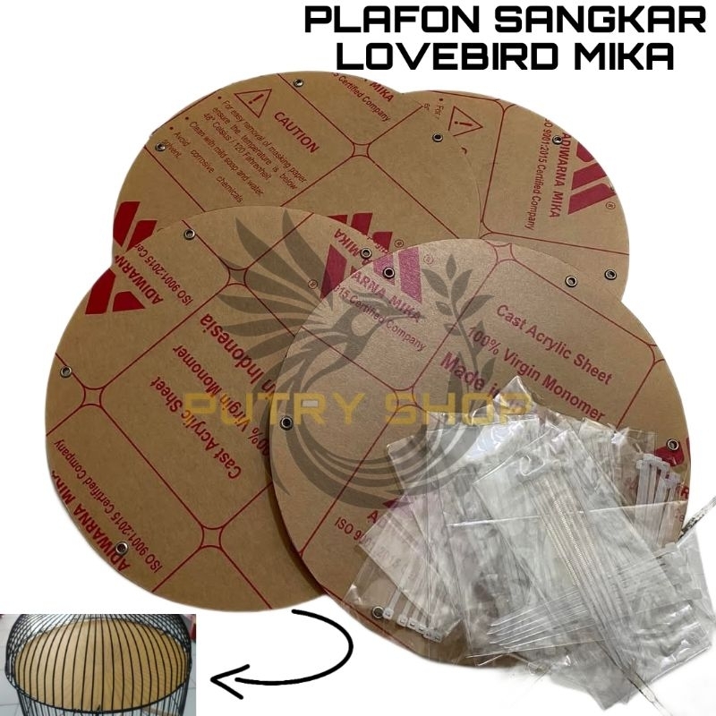 Plafon sangkar lovebird mika tebal bening untuk atap sangkar lovebird