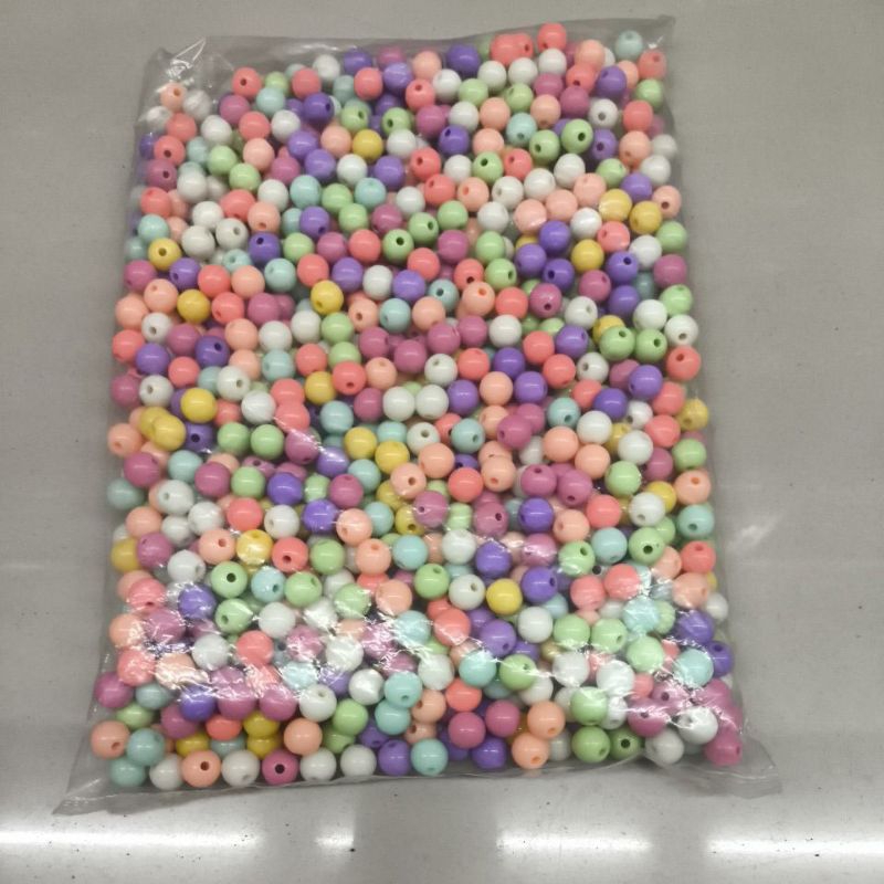 Manik Manik Bulat Susu Pastel 8mm
