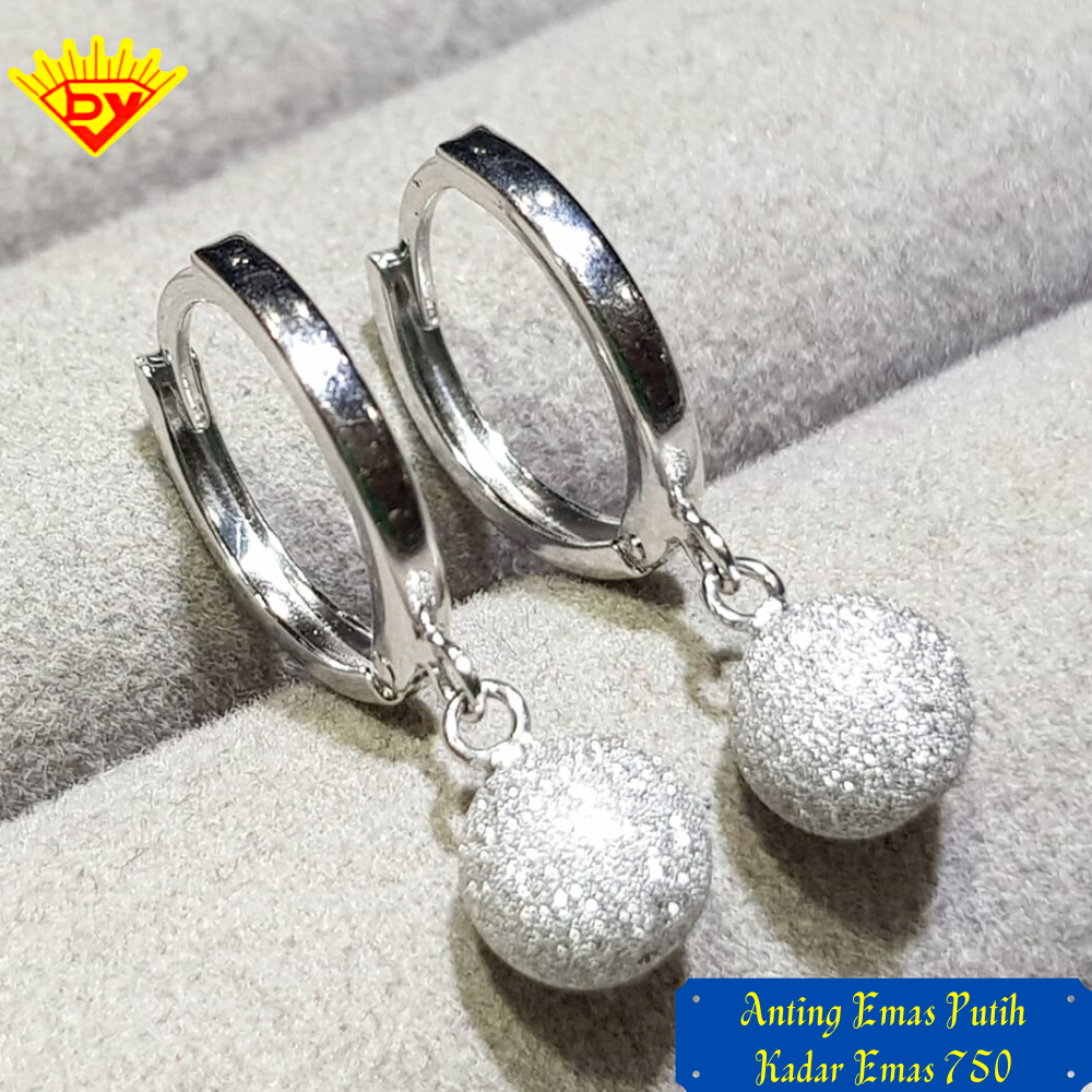 Anting Jepit Emas Putih Baru Kadar Emas 750