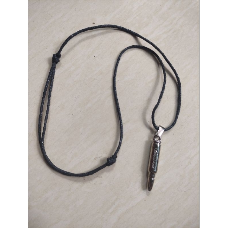 Kalung tali hitam liontin Bandul PELURU || KUJANG || WAYANG JAWA ,Pria/wanita